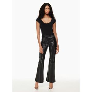 Aritizia Wilfred Cabaret High-rise Slim-fit Flared Vegan Leather Pant Black 6